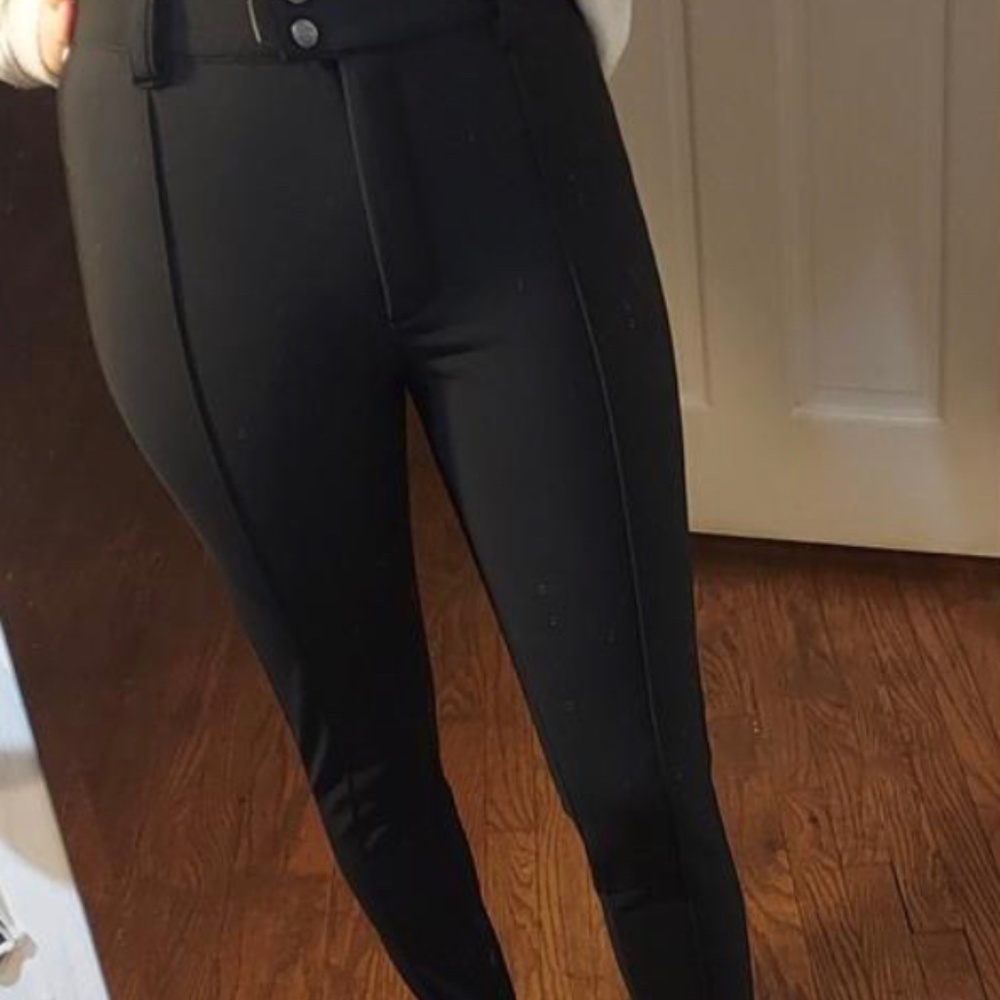 Goldbergh Snow Ski Pants Black Stirrups Nylon Waterproof